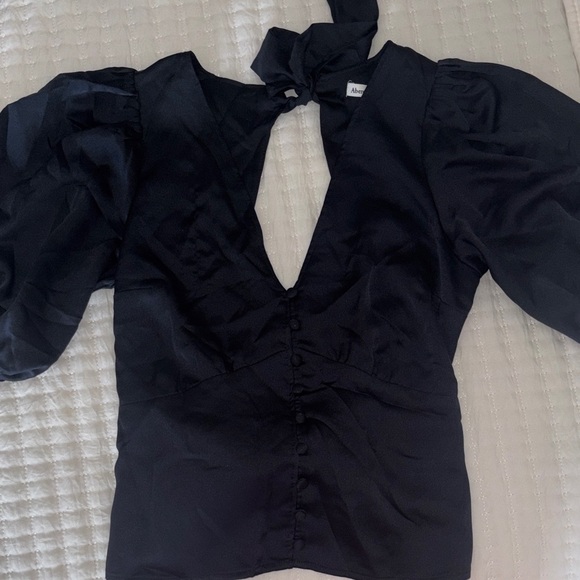 Abercrombie & Fitch *BLACK* Satin Blouse - Picture 3 of 5